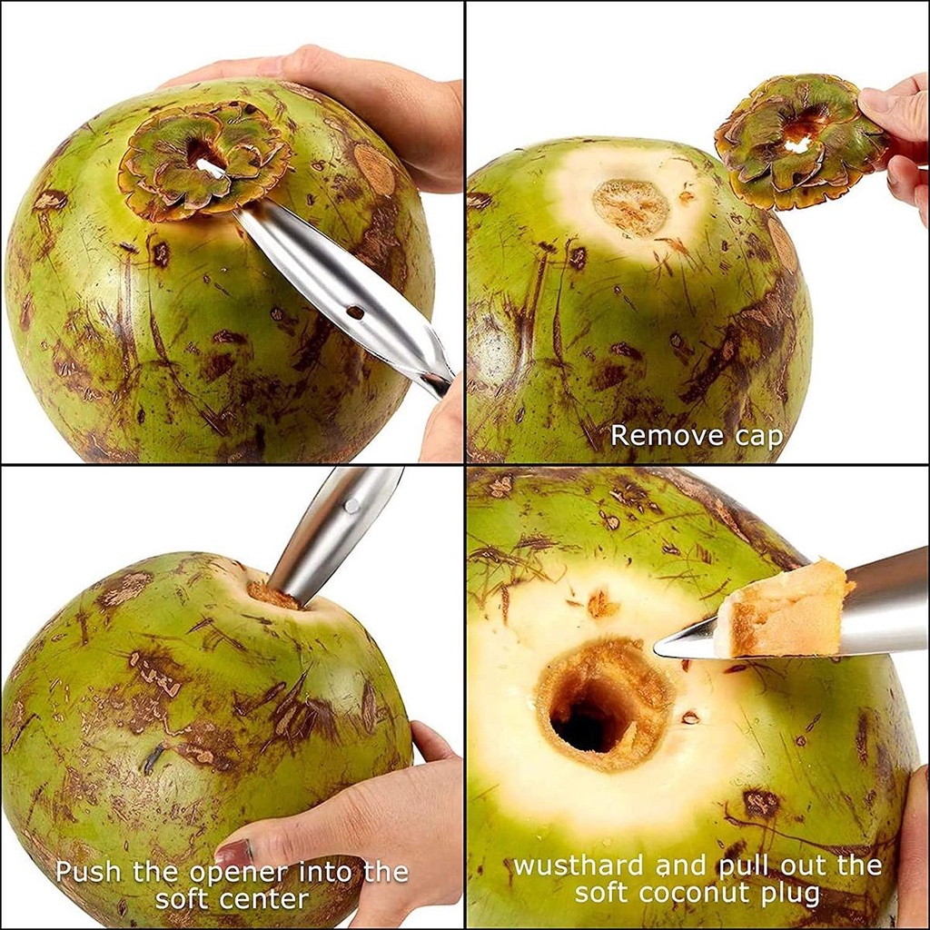 Nickolas1 Coconut Opener Dapur Minum Lubang Potong Coco Air Stainless Steel Aman Alat Buah