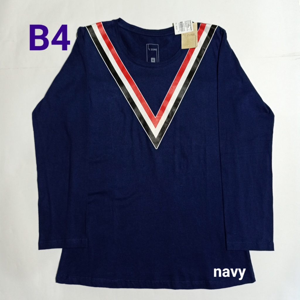 Kaos Wanita lengan panjang / tanggung merk T Zone original branded matahari