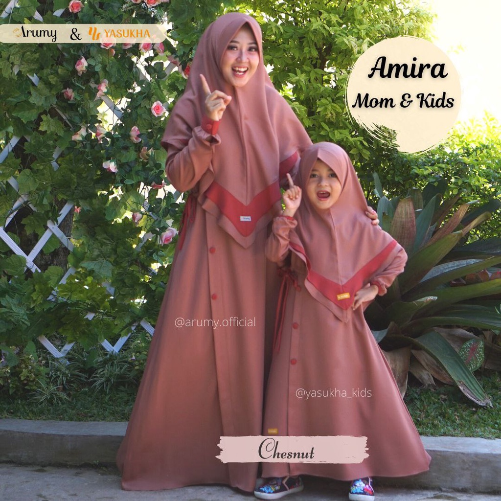 GAMIS COUPLE IBU ANAK AMIRA ARUMY OFFICIAL YASHUKA KIDS DRESS BAJU BUSANA MUSLIM WANITA ANAK PEREMPU