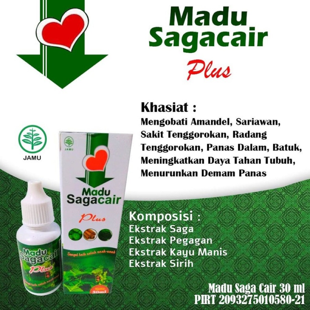 

Madu Saga - Madu Daun Saga Cair Plus 30ml Untuk Batuk Amandel Sariawan