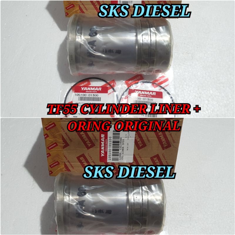 TF55 TF-55 TF 55 Cylinder Liner + Karet Boring Foring Bambu Mesin Diesel Yanmar Original