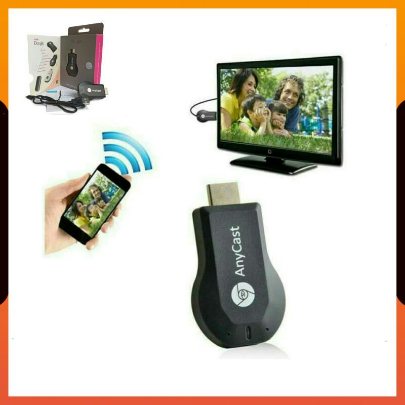 (COD) WIRELESS DONGEL ANYCASH MIRACAST TV DONGLE ANYCAST RECEIVER WIFI / ALAT PENYAMBUNG PENGHUBUNG HP KE TV LED PROYEKTOR