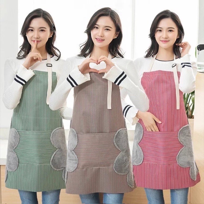 Celemek Dapur Anti Air Minyak bisa Lap Tangan Bahan PREMIUM / Celemek Anti Minyak Air