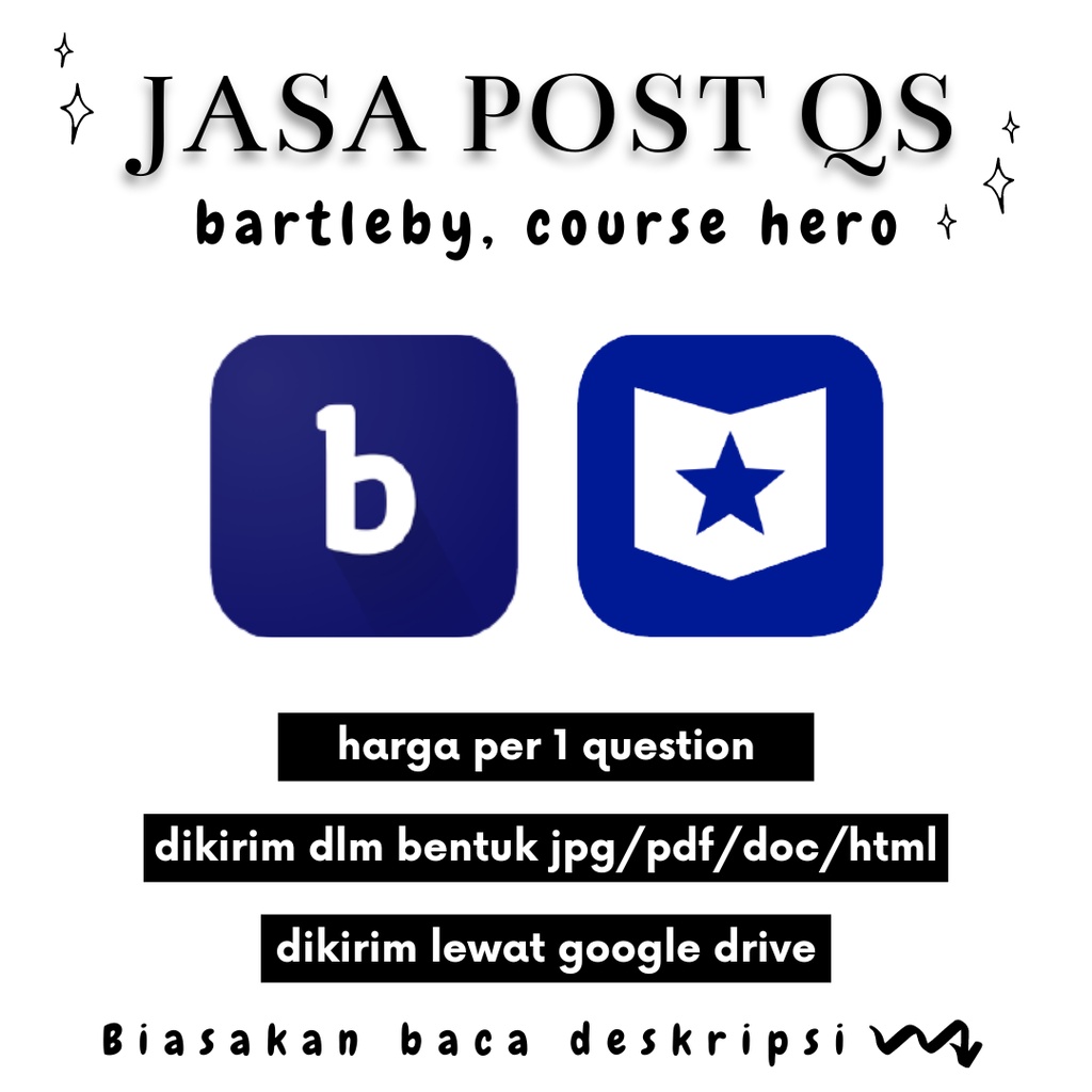 Post a Question Ask Tutor Chegg, Bartleby, Course Hero Murah