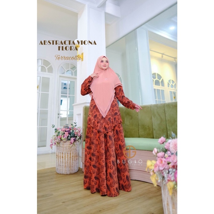 Hot Sale Bugio Clothing Viona Flora Gamis Dress menyusui Bahan Corduroy - canari S 96 141