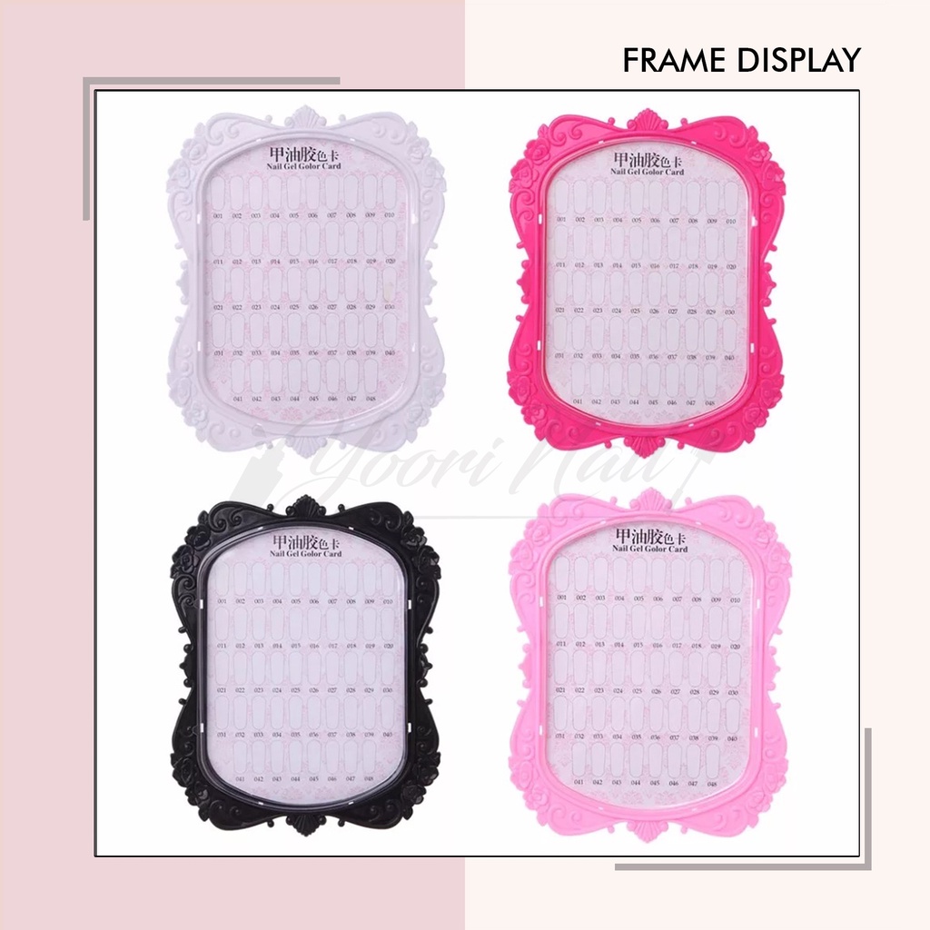 Frame display nail art pigura pajang kuku palsu hias nail display 2 sisi
