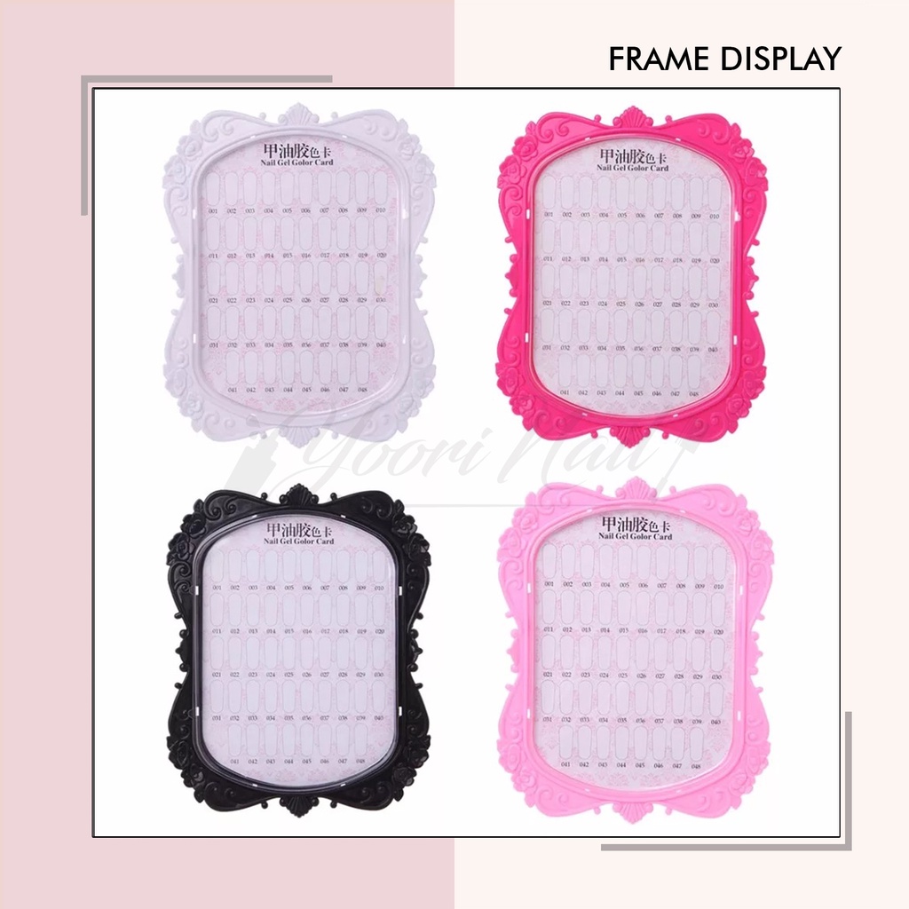 Frame display nail art pigura pajang kuku palsu hias nail display 2 sisi