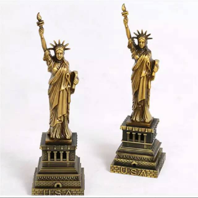 Miniatur Lady Liberty New York Pajangan Lady Liberty bahan logam anti karat