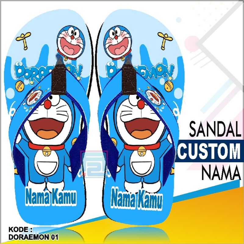 SENDAL CUSTOM NAMA KARAKTER ANAK/DEWASA  FREE CUSTOM SUKA SUKA