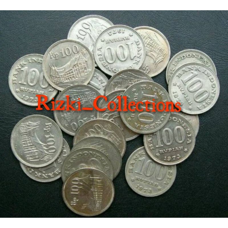 uang kuno koin 100 tebal tahun 1973. seratus tebal