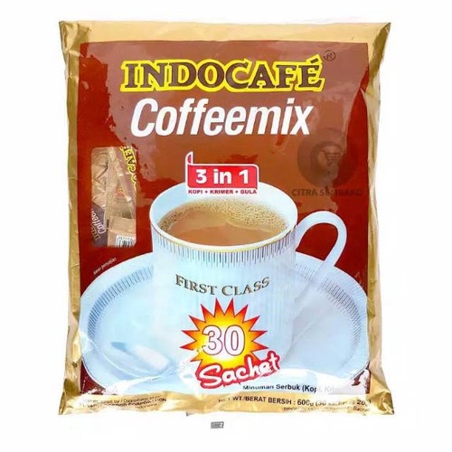 

INDOCAFE COFFEMIX 3 IN 1 KOPI + KRIMER + GULA 30 SACHET 600G