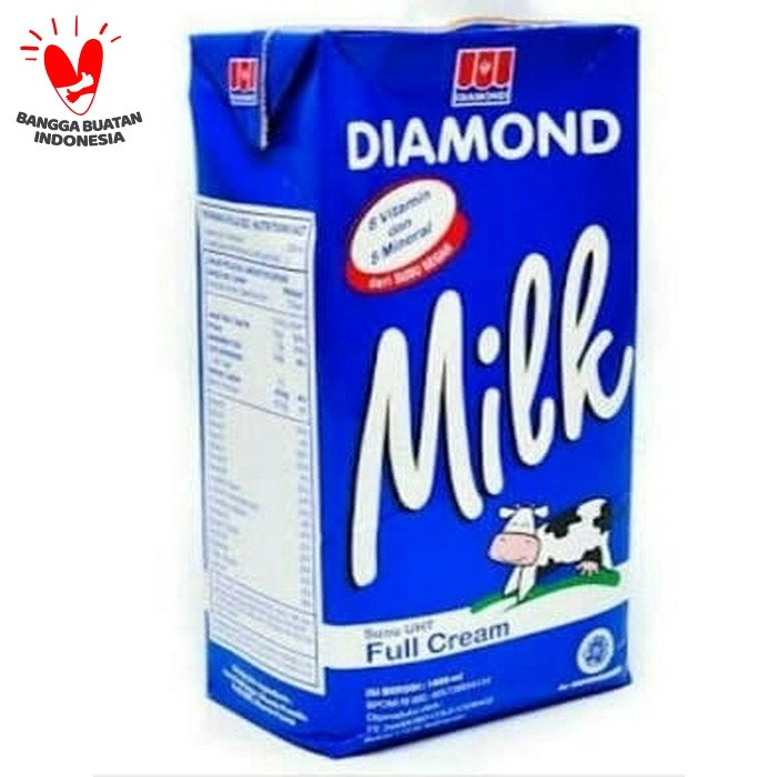 Susu Diamond UHT 1 Liter Diamond Full Cream Plain 1000 ml / 1L