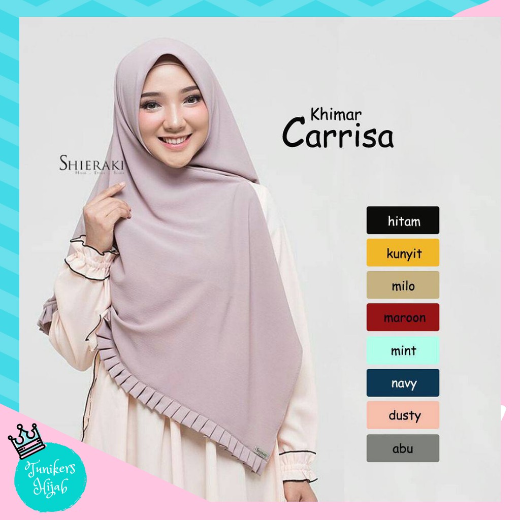  Jilbab  Hijab Kerudung Khimar Non Pet  Carrisa Jilbab  Instan 