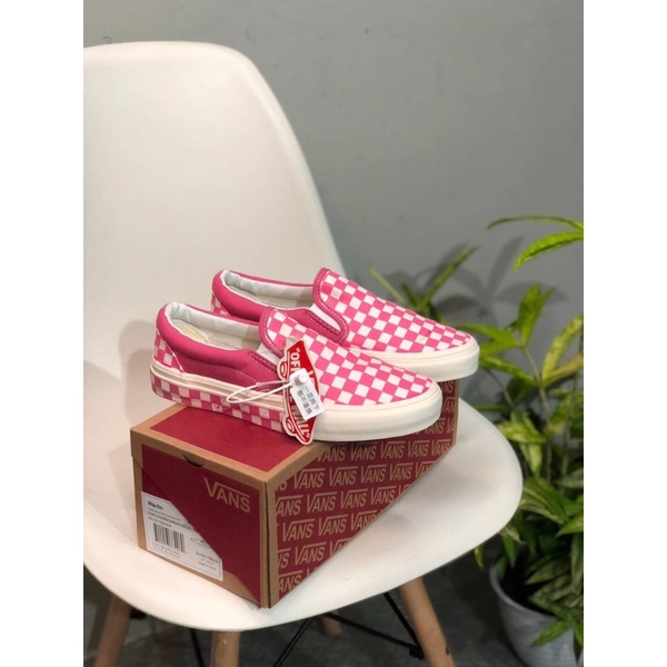 VANS SLIP ON CHECKERBOARD PINK
