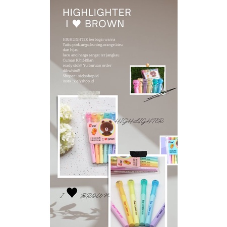 

Highlighter Mini Brown Line 6 Warna 1 Set