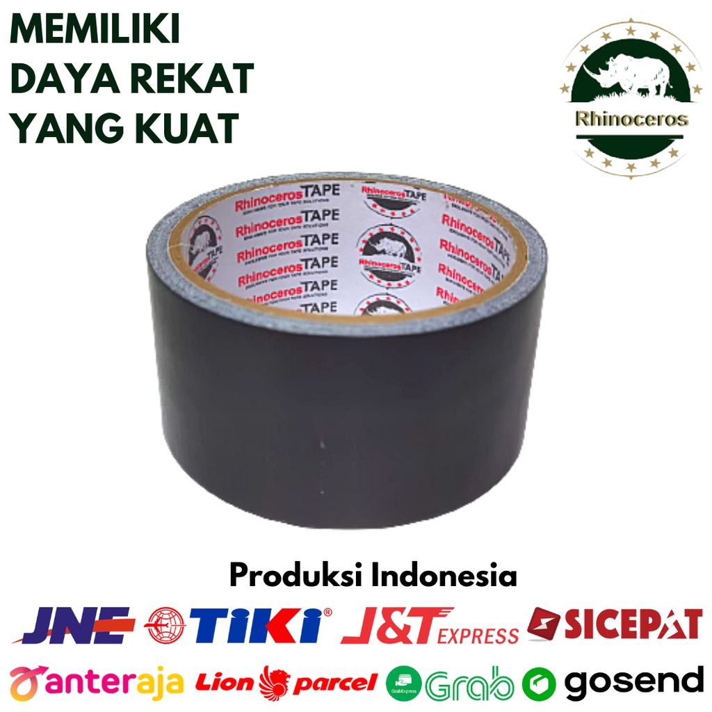 Cloth Tape RHINOCEROS TAPE Lakban Kain Lakban Jilid Solatip Kain Isolasi Kain Ukuran 48mm x 10 meter