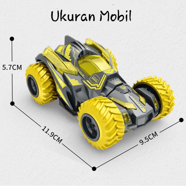 [tma] Mainan Anak Mobil Pull Back Bisa Mutar 360 Derajat Tahan Banting / Pullback Monster Car Turnable