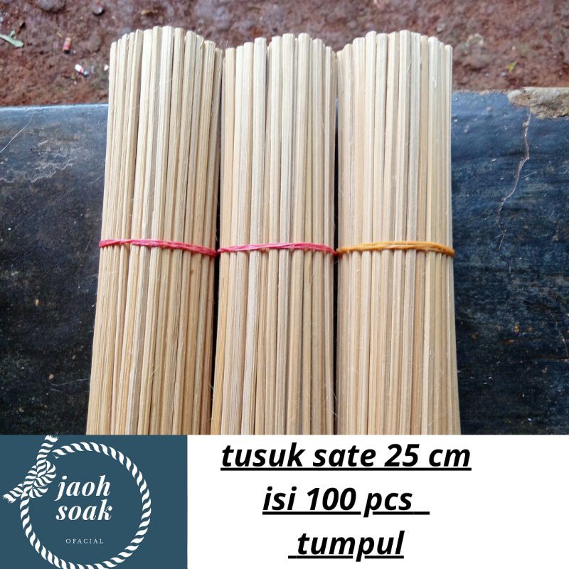 tusuk sate 25 cm isi 100 pcs /  tusuk lidi stick tumpul