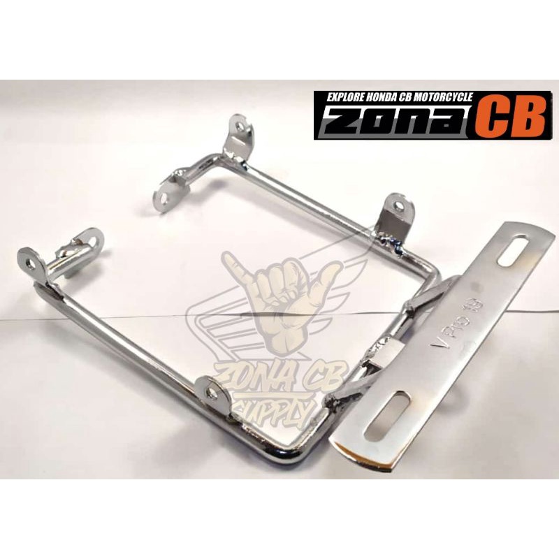 tralis kupingan lampu cnc ninja r rr / breket dudukan lampu depan pesek cb gl tiger set pangkon plat