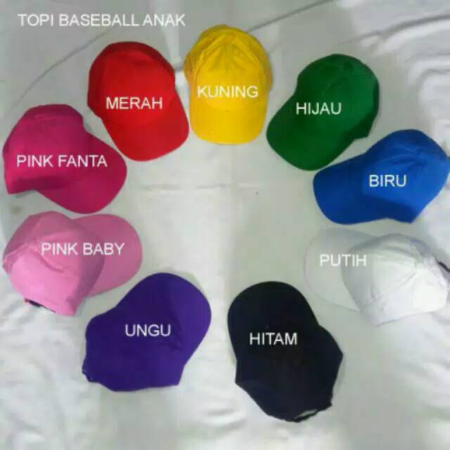 Topi baseball anak//Pengikat Ring besi Belakang