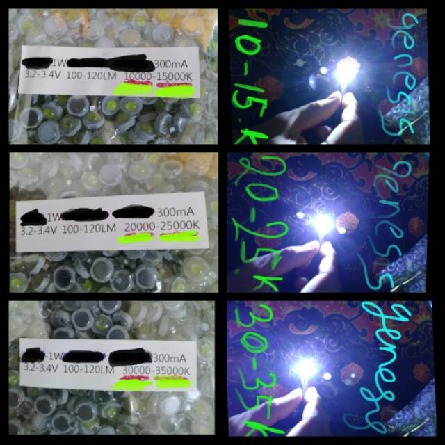 Led hpl 1 watt cold white 10.000-15.000 kelvin superbright aquascap