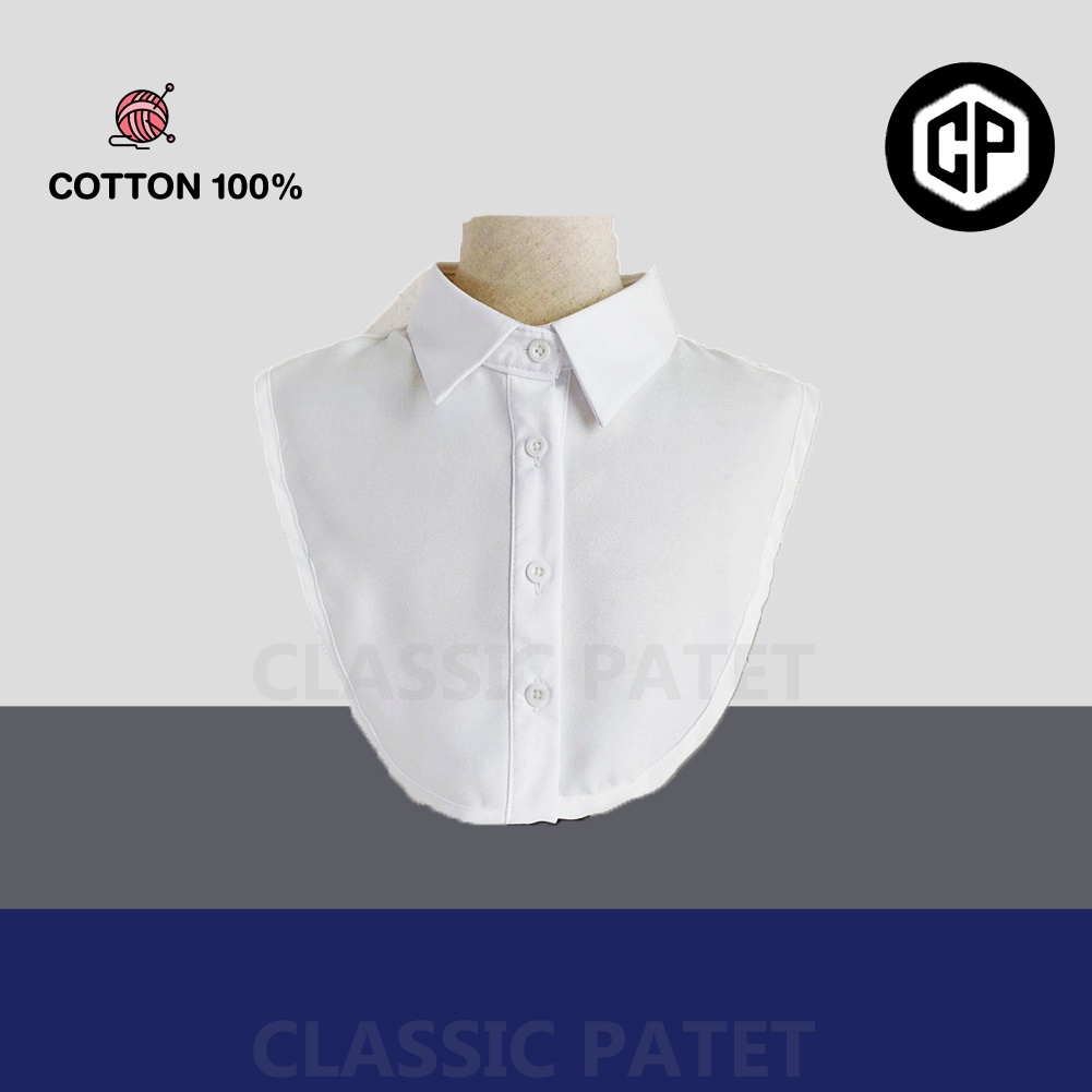Kerah Kemeja Palsu Wanita Pria Faux Collar Fake Korea
