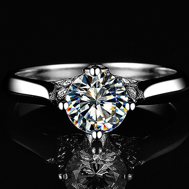 925 cincin perak murni wanita Moissan berlian pt950 cinta angsa ganda fashion perhiasan