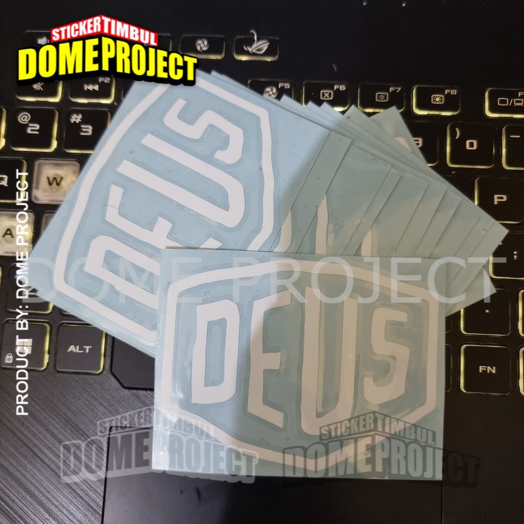 STIKER CUTTING MOTOR HELM KACA MOBIL LOGO DEUS STICKER DECAL AESTHETIC KEREN