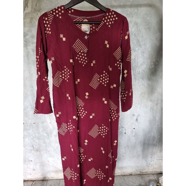 (COD) Daster Batik Lengan Panjang Longdres Dan Lengan Pendek Kancing Busui Friendly Kekinian