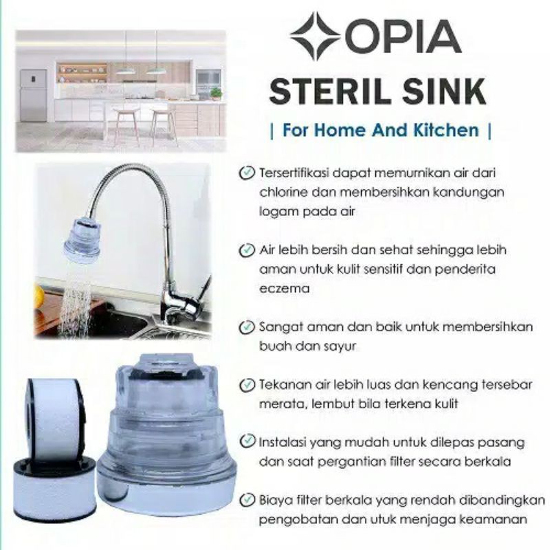 Opia Steril Sink Filter Head Set – Healthy Water Purifiying System