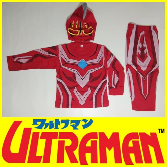 Kostum Anak Ultraman Baju Setelan Panjang Cowok Karakter Superhero Karnaval