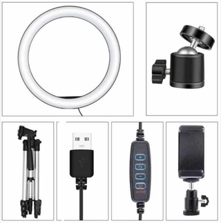 RING LIGHT LED 26CM + TRIPOD 3110 SELFIE MAKE UP LIVE
