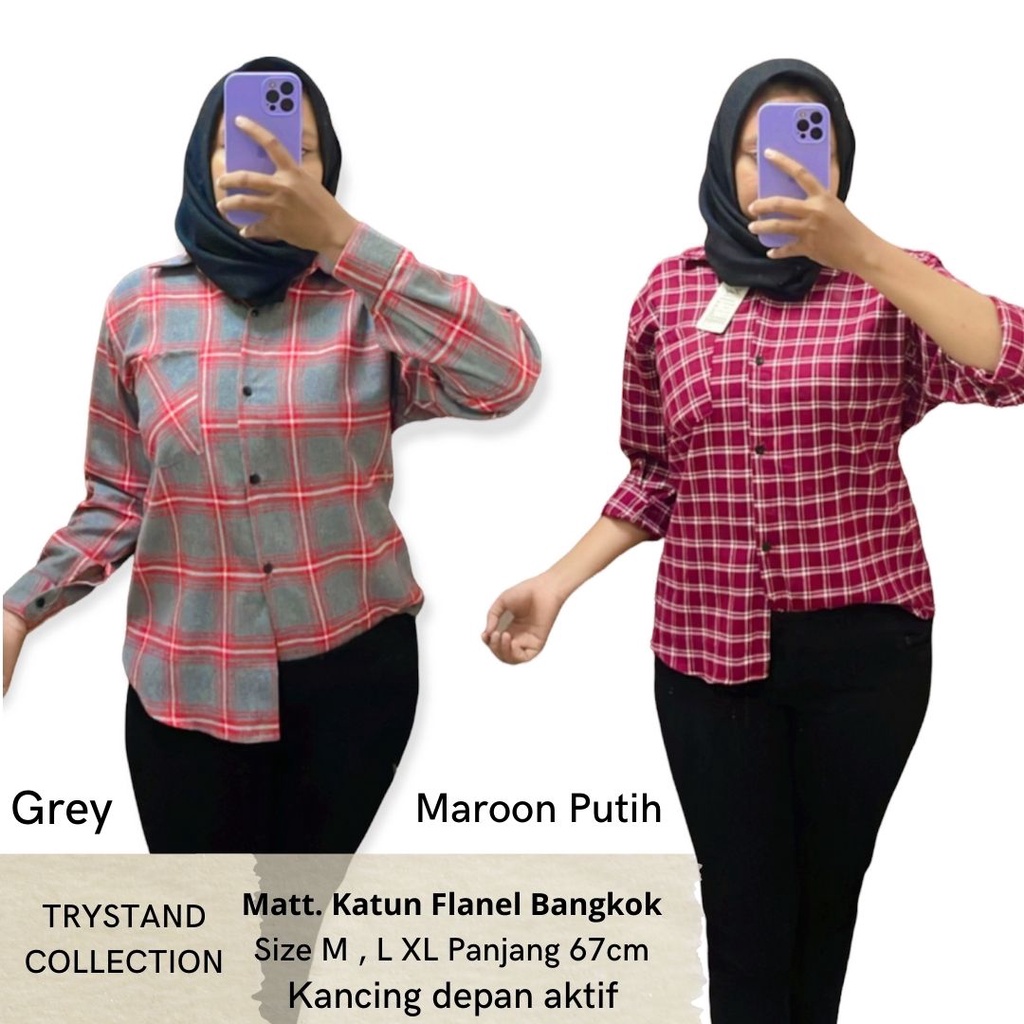 TERBARU KEMEJA FLANEL WANITA | BISA COD