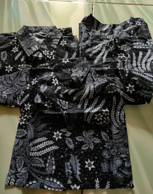 Batik Couple Keluarga Sania Ruffle Ori Ndoro Jowi Dnt Motif Manggar Abu