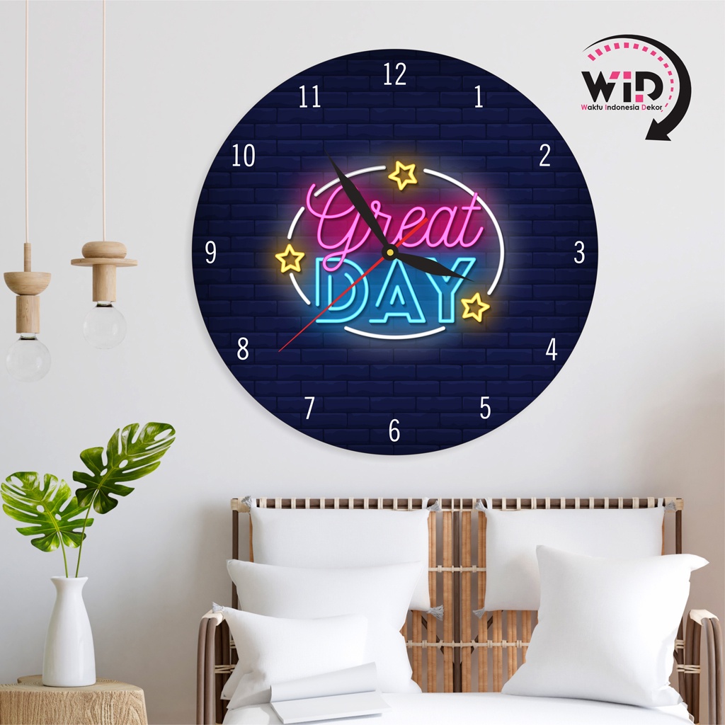 Jual Jam Dinding Unik Motivation Aesthetic / Dekorasi Rumah Quotes Neon