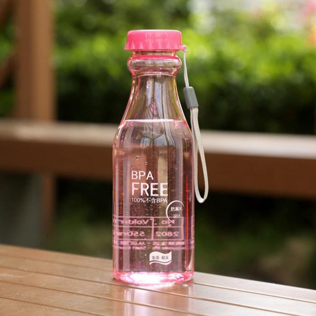 Botol Minum Unik BPA Free Anti Tumpah  / Tempat Botol Air Minum - X447-Pink