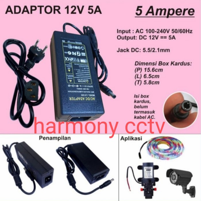 Aman Adaptor 12Volt 5Amper Ac/Dc 12V 5A Limited