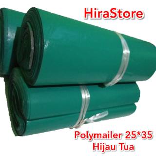 Plastik Polymailer  25x35 isi 25 lembar warna hijau tua 