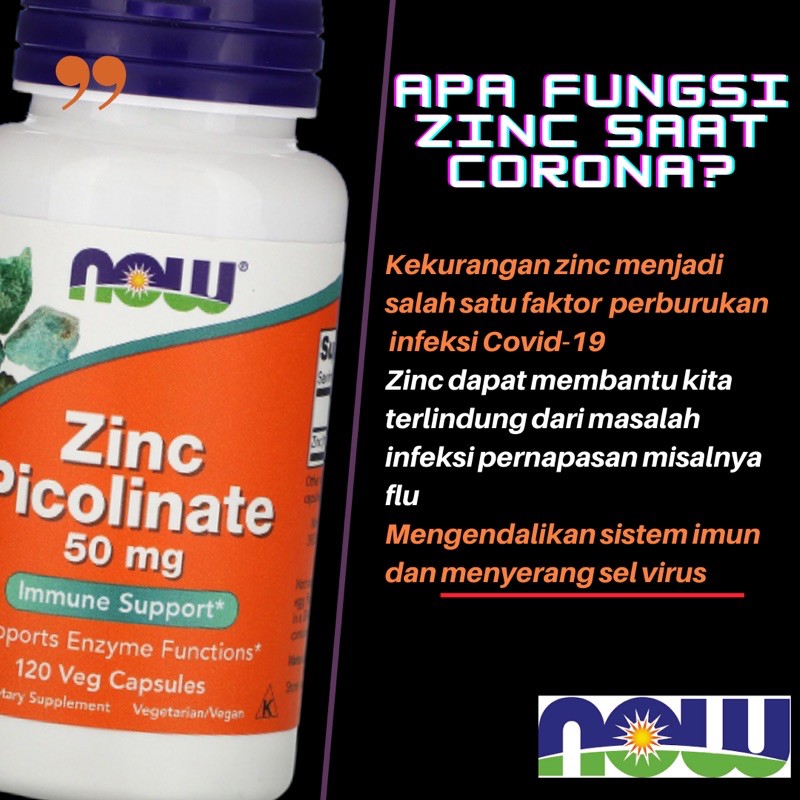 NOW FOOD FOODS VITAMIN ZINC PICOINATE 50 MG 120 CAPSULES VEGAN NON CHEMICAL NATURAL 100% SUPLEMEN