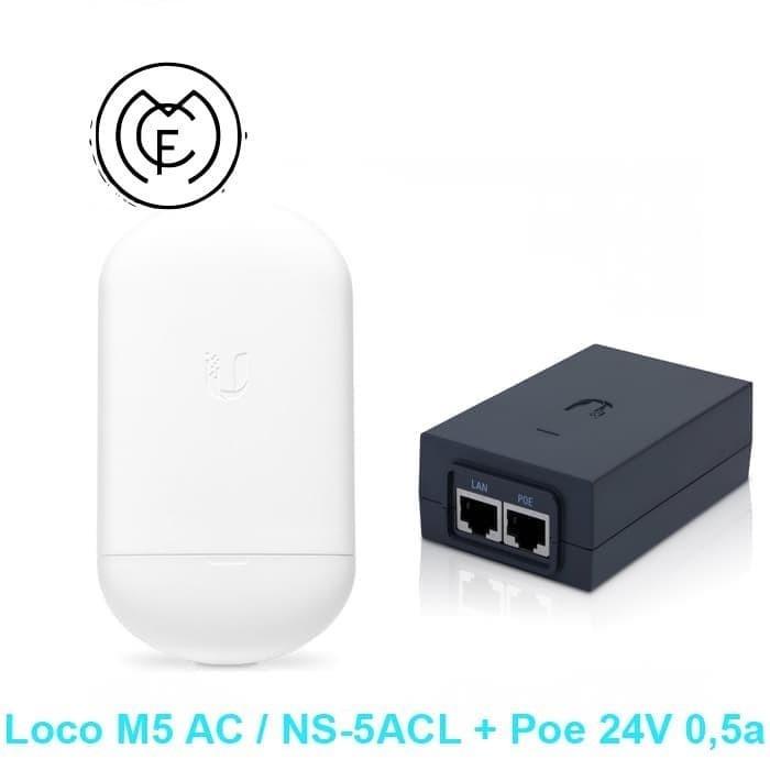 Paket Loco M5 AC NS-5ACL + Ubnt Poe 24v 0,5A