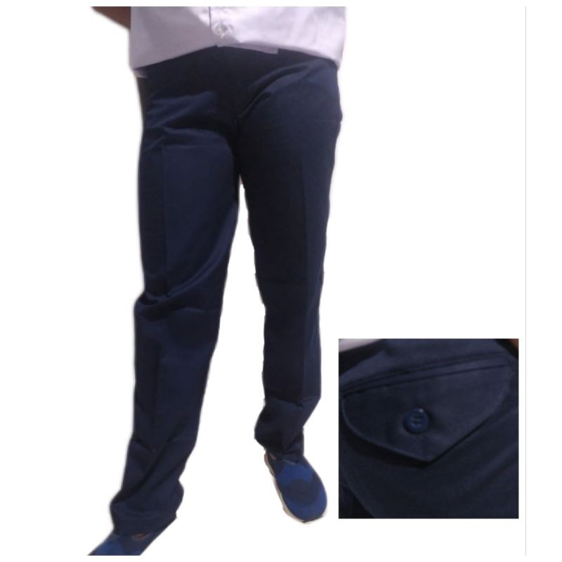 CELANA SERAGAM SEKOLAH SMP BIRU SLIM FIT