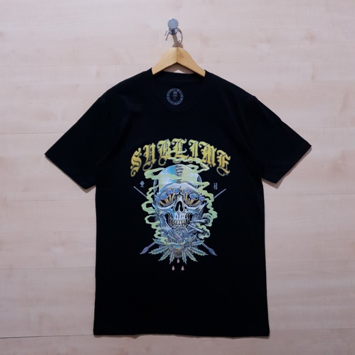 KAOS T SHIRT SULLEN ART SMOKE SKULL ROSE TEE BLACK - M