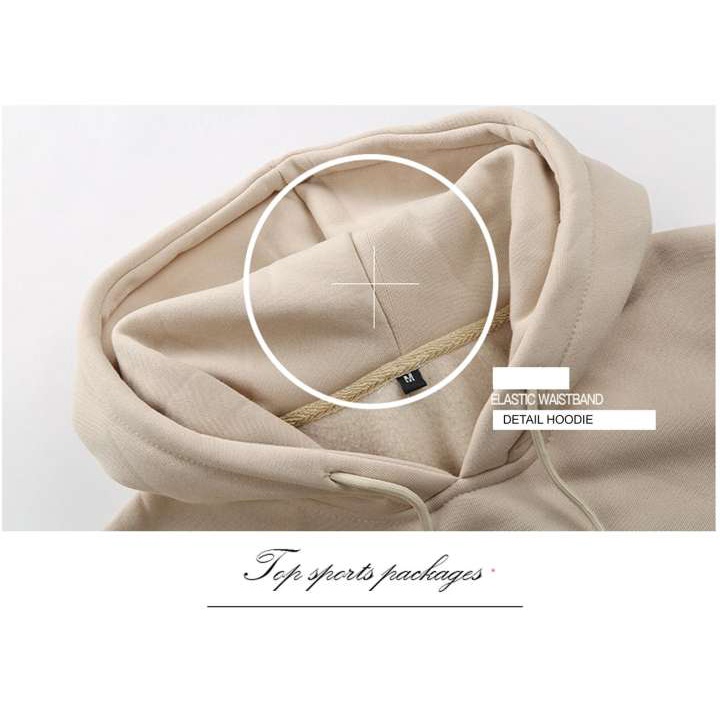 Hoodie Polos Sweater Latte Cream Pria Wanita Size M L XL XXL Murah