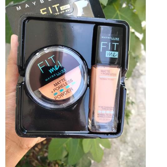 NEW  4.4 FIT ME MIKA - MAYBELLINE 2IN1 FIT ME SET FOUNDATION + BEDAK PADAT [KODE 945]
