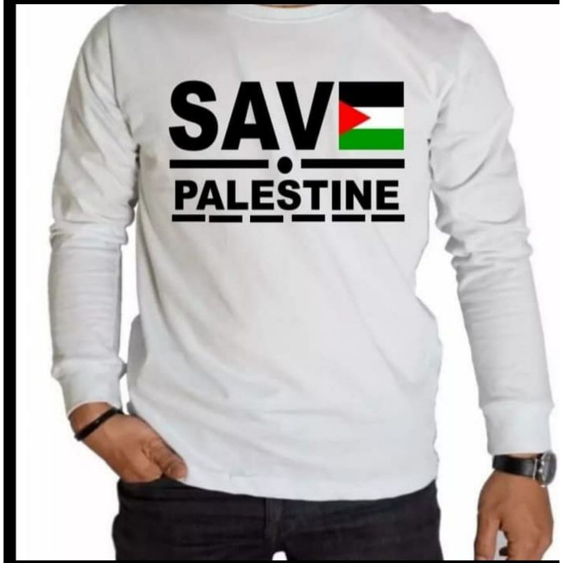 KAOS SAVE PALESTINA LENGAN PANJANG