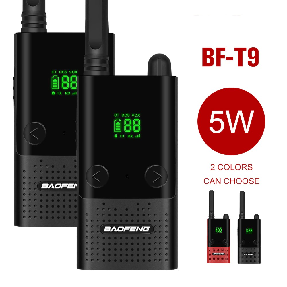 AKN88 - HT BF-T9 isi 2 PCS Walkie Talkie 5W Waterproof IP68 1500 mAH