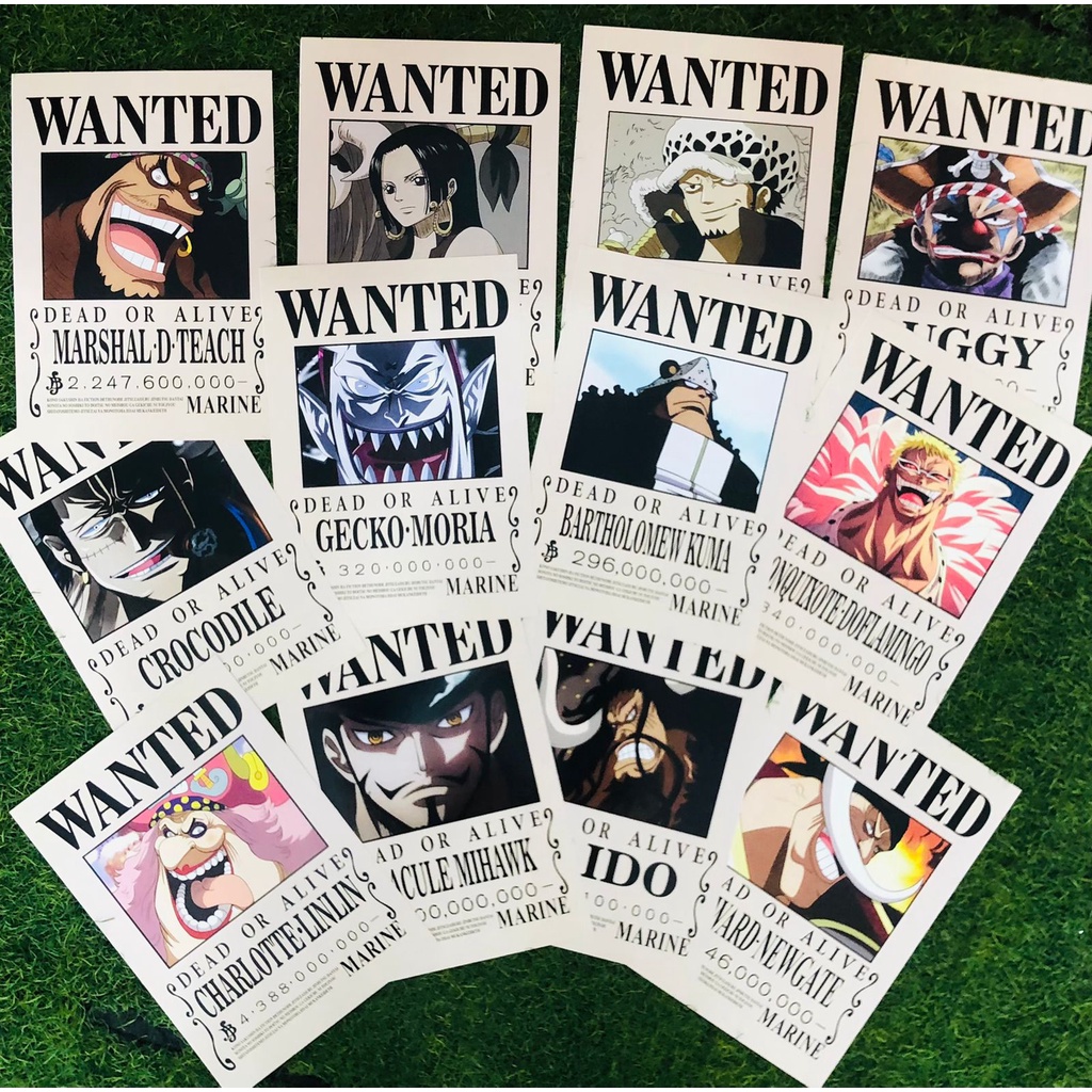 Poster wanted shicibukai , bonus yonkou Big mom , shirogige , kaido