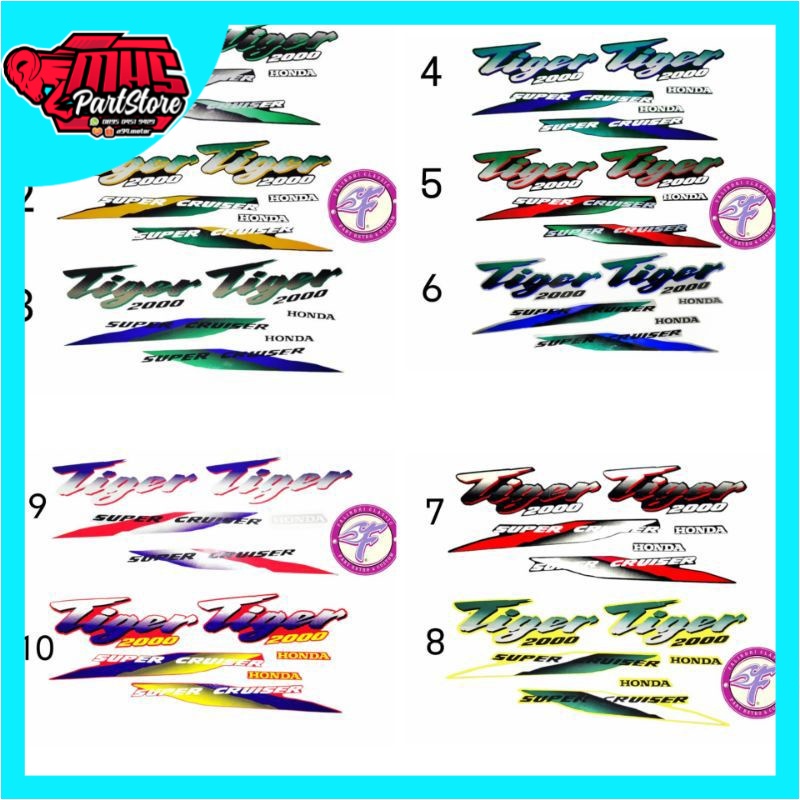 Striping Honda Tiger Lawas Tiger 2000 warna original motor