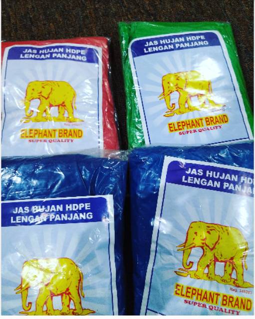 Jas hujan HDPE Plastik Lengan Panjang Elephant Brand Emergency Raincoat