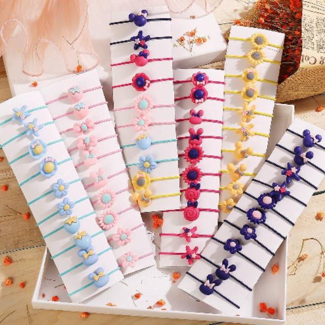 30/100Pcs Ikat Karet Rambut Colorful Gelang Wanita Anak Ponytail Aksesoris Rambut Hiasan Kepala